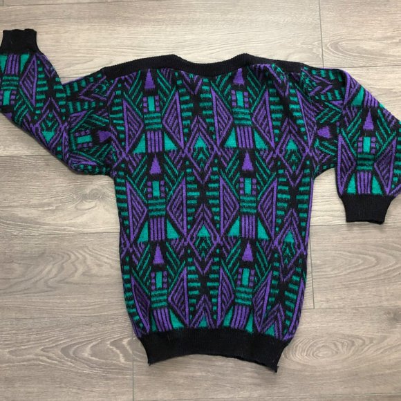 Papillon 80s Vintage Grandpa Sweater Medium - Picture 4 of 5